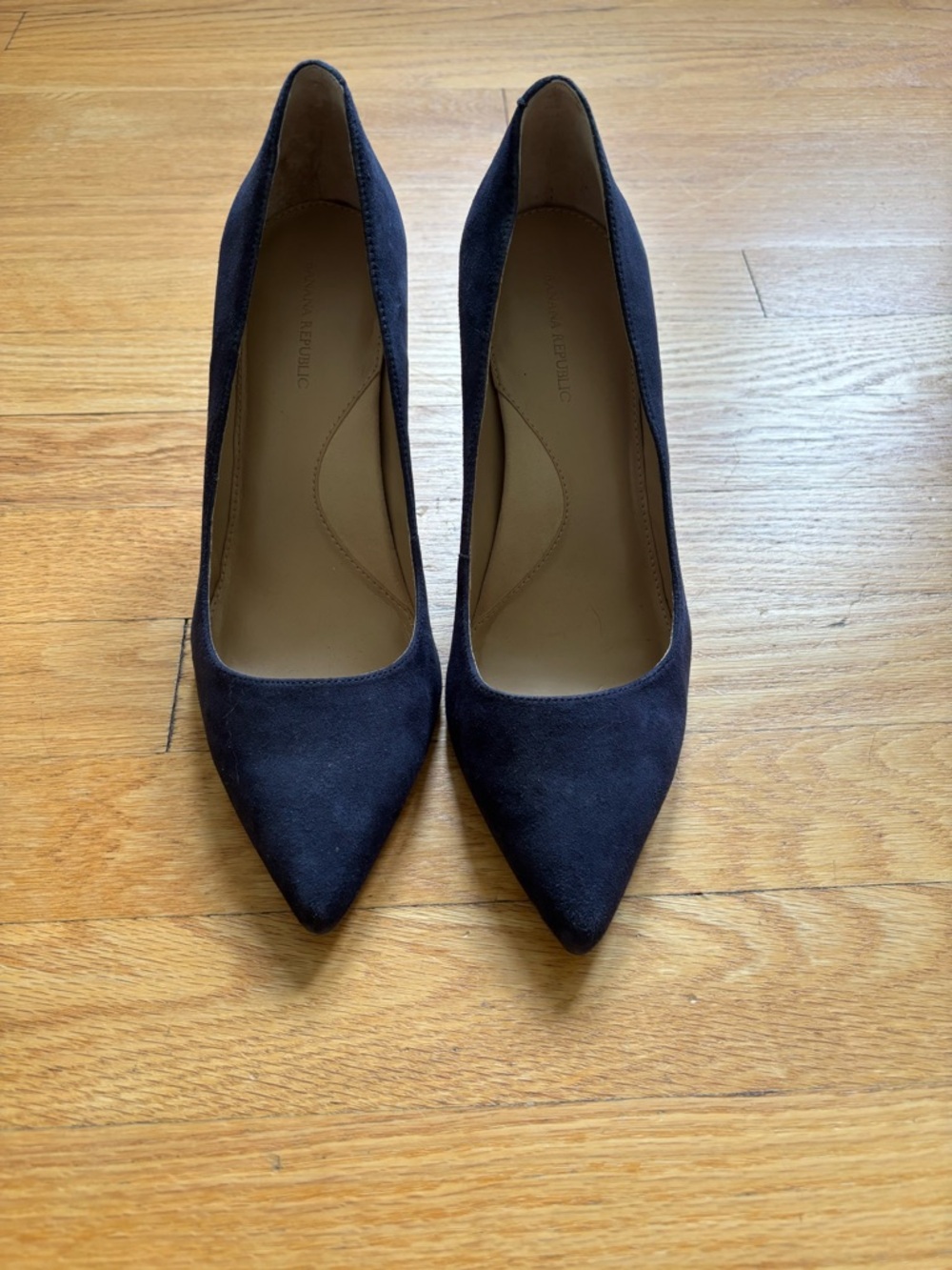 Banana Republic Navy Pointed-Toe Suede Pumps